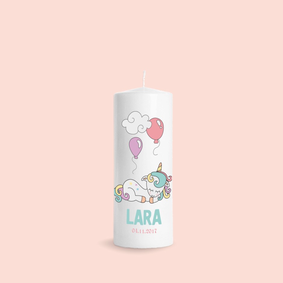 Taufkerze Einhorn