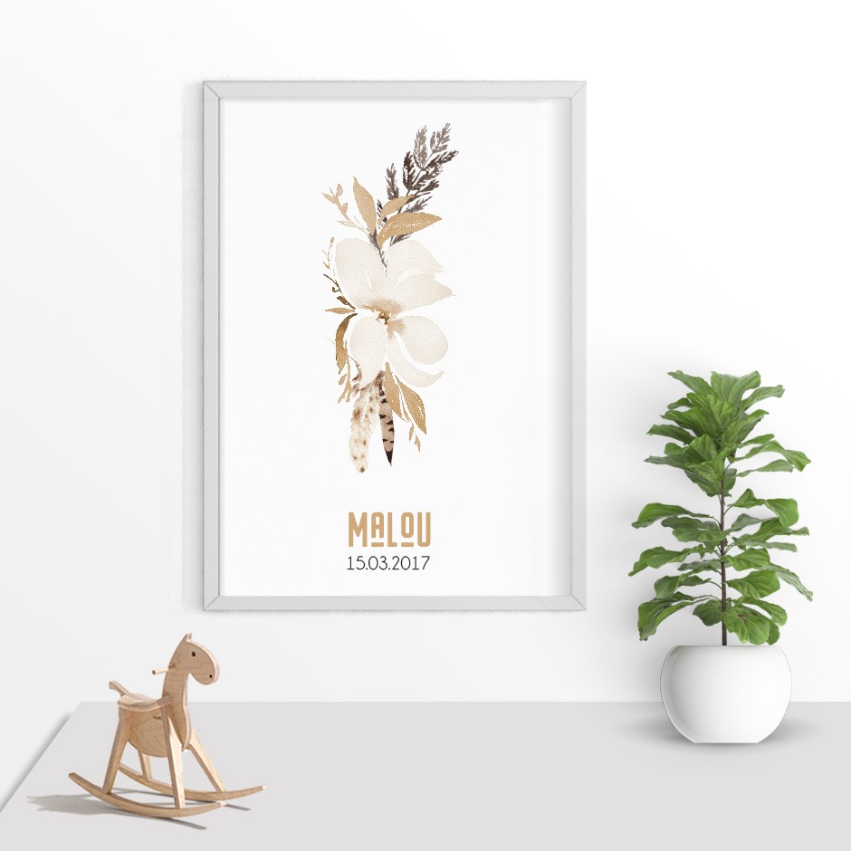 Taufkerze Elegant Flower