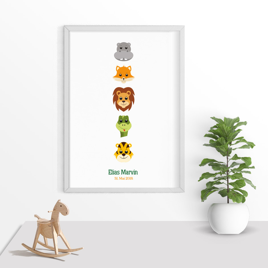 Taufkerze Animals Tiger