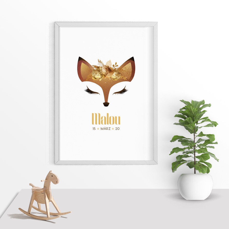 Taufkerze Animal Face Fuchs