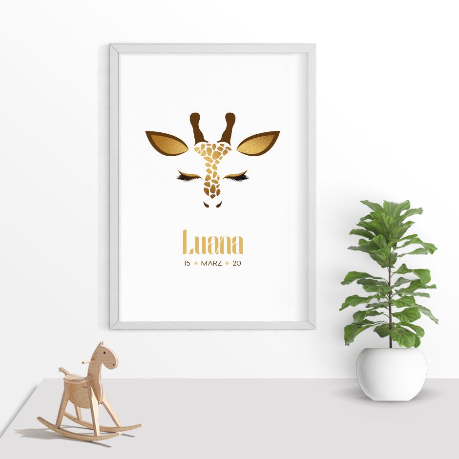 Taufkerze Animal Face Giraffe