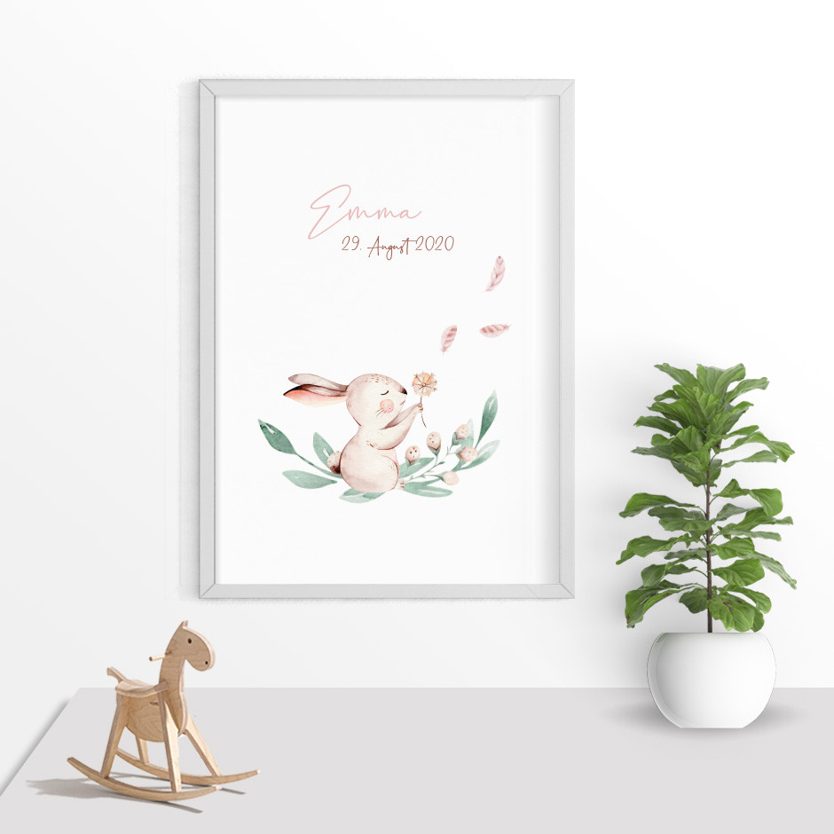 Taufkerze Hase sitzend