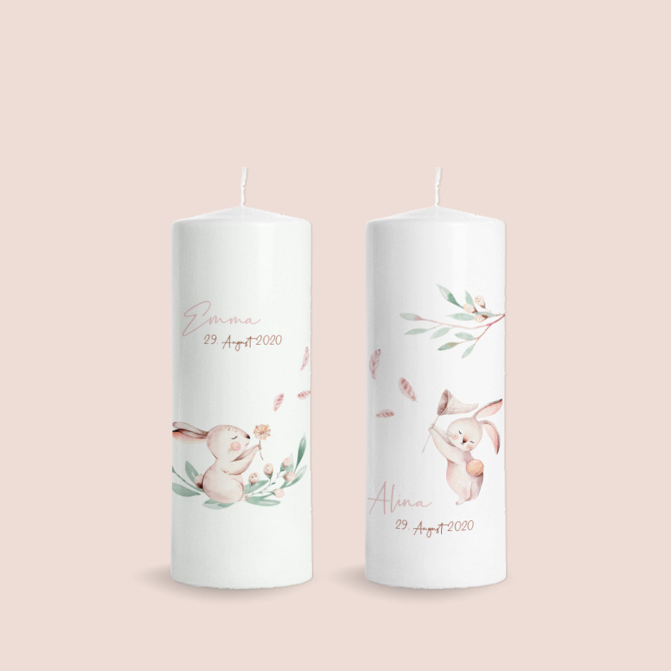 Zwillingskerzen Hasen