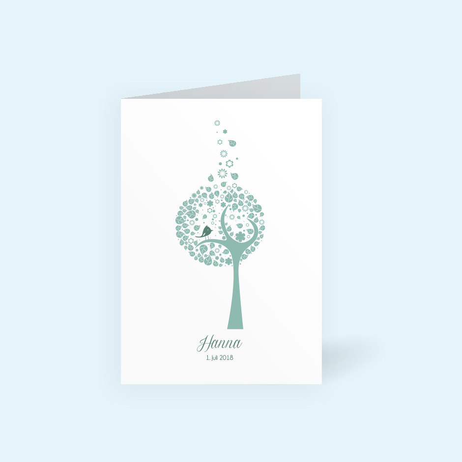 Klappkarte Lebensbaum grün