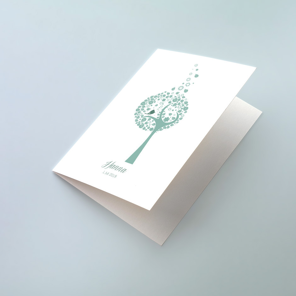 Klappkarte Lebensbaum grün