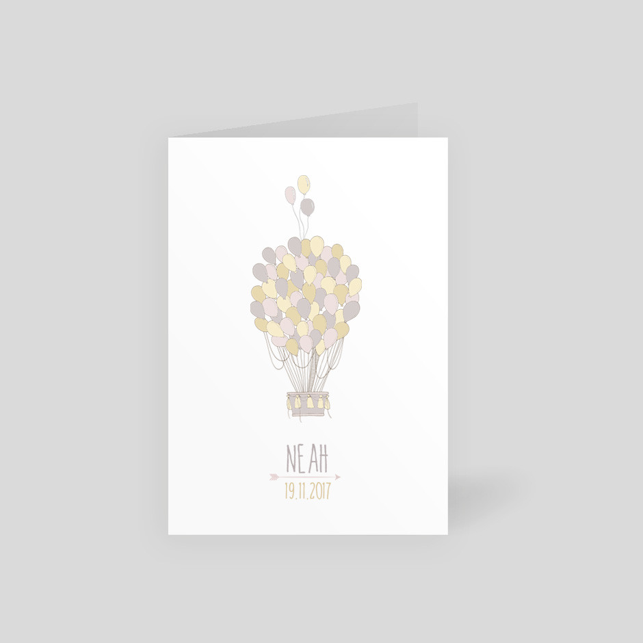 Klappkarte Luftballon gelb