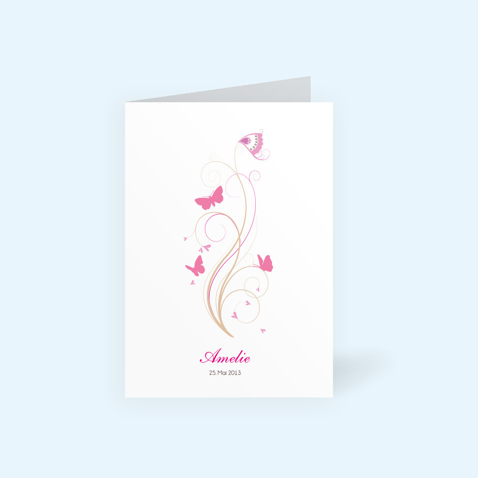Klappkarte Schmetterling pink
