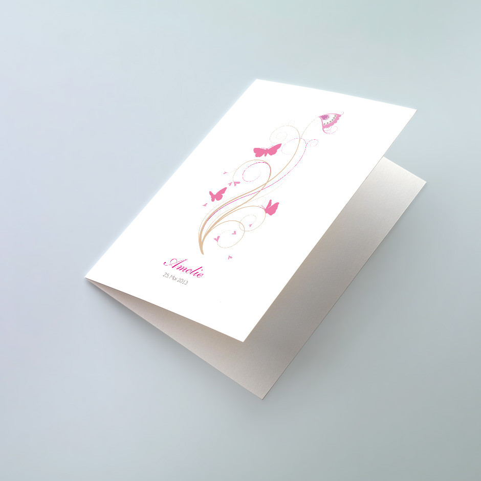 Klappkarte Schmetterling pink