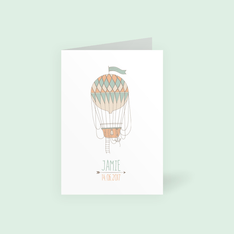 Klappkarte Luftballon grün