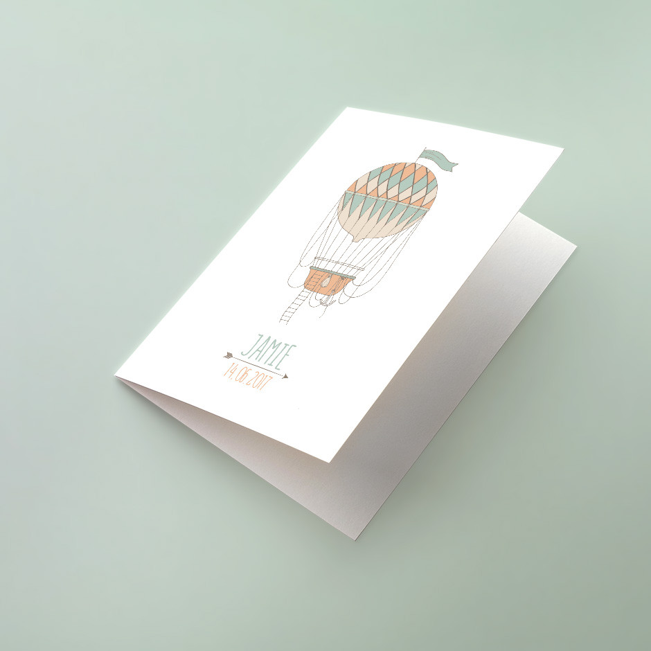 Klappkarte Luftballon grün