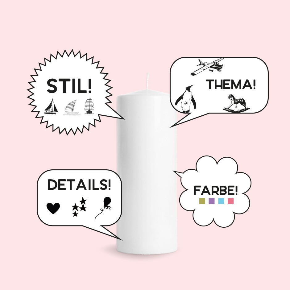 Breite Taufkerze Individuell