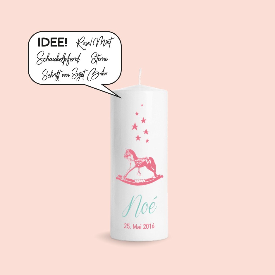 Breite Taufkerze Individuell
