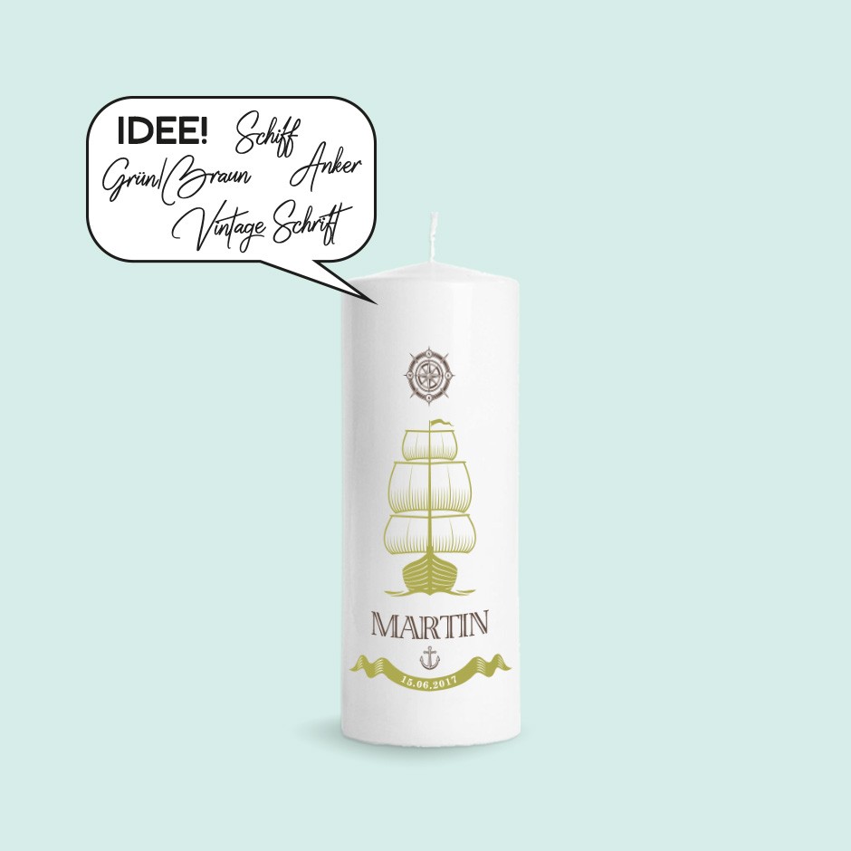 Breite Taufkerze Individuell