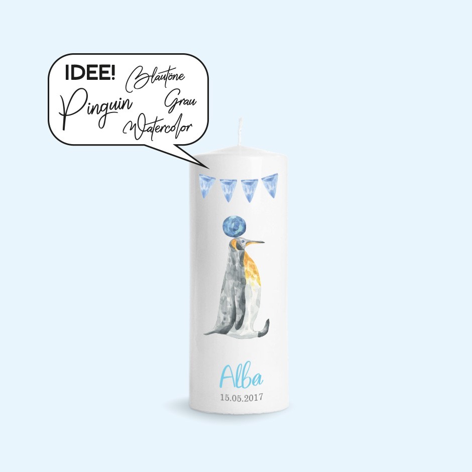 Breite Taufkerze Individuell