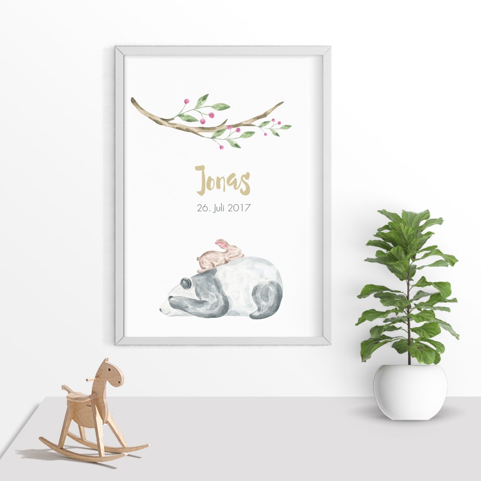 Taufkerze Best Friends Panda